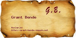 Grant Bende névjegykártya